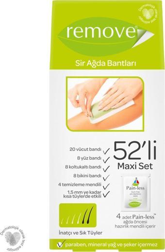 Remove Sir Ağda Bantları 52 Li Set İnatçı Ve Sık Tüyler