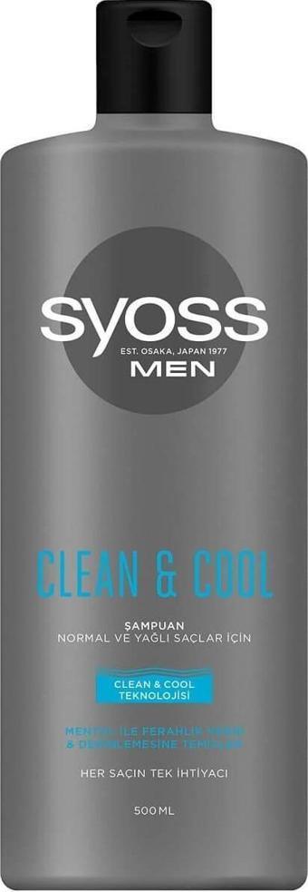 Syoss Men Şampuan Clean Cool Normal Ve Yağlı Saçlar İçin 500 Ml