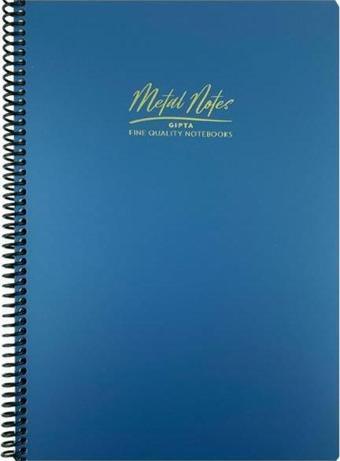 Gıpta Metal Notes A4 Spiralli Defter PP Kapak 80 Yaprak Kareli