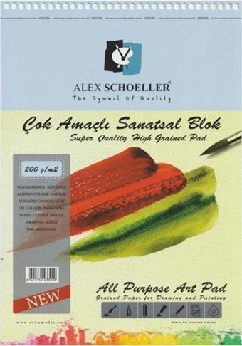 Alex Schoeller A5 200 Gr. 20 Yp. Spiralli Çok Amaçlı Sanatsal Blok ALX-3893