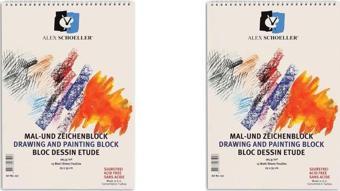Alex Schoeller Resim Defteri 25X35 Spiralli 165 Gr 15 Yaprak ALX-107 2'li