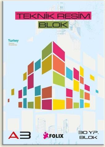 Folix Teknik Resim Blok A3 Dik  Flx-132012