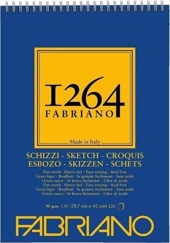 FABRIANO 1264 SCHIZZI A3 - 90 GR - F-1264 ESKİZ DEFTERİ - ÜST SPİRALLİ - MİKROPERFORELİ