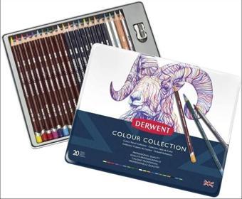 DERWENT COLOUR COLLECTION 20 RENK METAL KUTU    