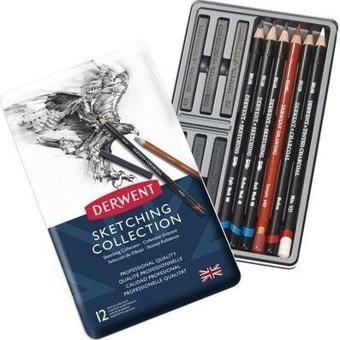 DERWENT SKETCHING COLLECTION 12'Lİ METAL KUTU 