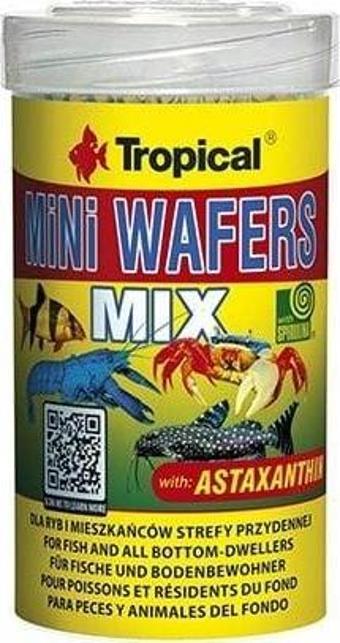 Tropical Mini Wafers Mix Balık ve Deniz Kabukluları için Yem 100 Ml 55 Gr