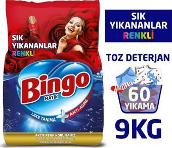 Bingo Toz Çamaşır Deterjanı Sık Yıkananlar Renkli 9 Kg