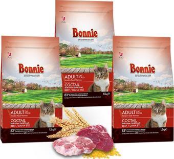 Renkli Taneli Dana Etli Yetişkin Kedi Maması 1,5 Kg X 3