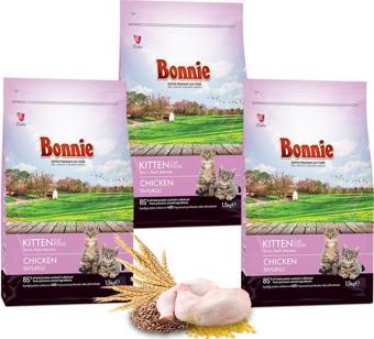 Bonnie Tavuklu Yavru Kedi Maması 1,5 kg x 3