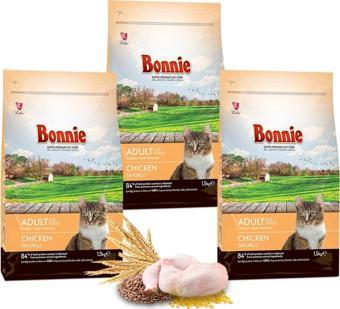 Bonnie Tavuklu Yetişkin Kedi Maması 1,5kg x 3 Paket