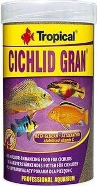 Tropical Cichlid Gran Ciklet Balıkları için Renklendrici Granül Balık Yemi 1000 Ml 500 Gr