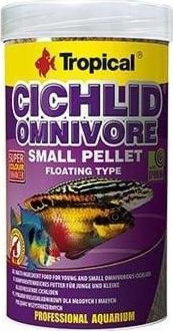 Tropical Cichlid Omnivore Pellet Karışık Beslenen Cichlid Balıkları için Pellet Balık Yemi Small 1000 Ml 360 Gr