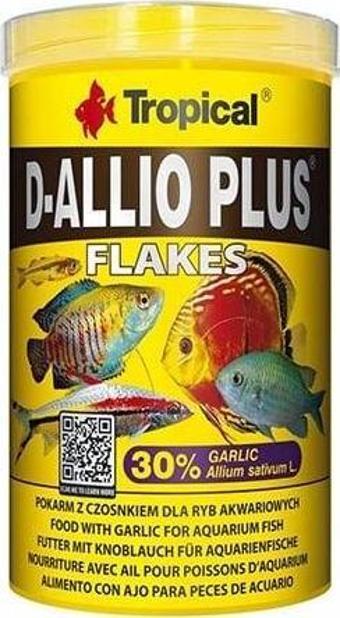 Tropical D-Allio Plus Flake Discus Balıklar için Sarımsaklı Pul Balık Yemi 1000 Ml 200 Gr