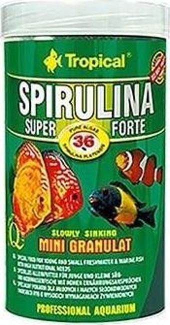 Tropical Spırulına Super Forte Mini Granulat Yüksek Besin GereksiniMli Özel Balık Yemi 100 Ml 56 Gr