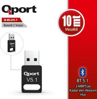 QPORT Q-BLU5.1 BLUETOOTH  5.1 USB ADAPTÖR DONGLE