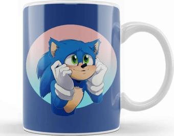 Baskı Dükkanı Sonic Happy Sonic Kupa Bardak Porselen