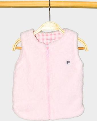 Pierre Cardin Fermuarlı Polar Bebek & Çocuk Peluş Yelek - PEMBE ,Unisex ,9 - 12 Ay