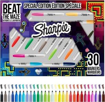 Sharpie Fine Permanent Markör Kalem Labirent 30 Renk Set 2180836