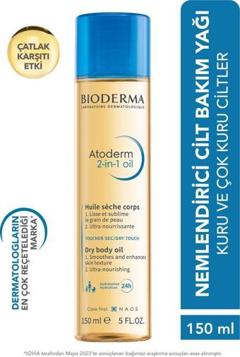 Bioderma Atoderm 2-in-1 Body Oil Hamileler İçin Çatlak Önleyici Nemlendirici Besleyici Cilt Bakım Yağı 150 ml