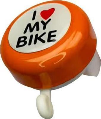 Plus I Love My Bike Metal Sağlam Bisiklet Zili Turuncu