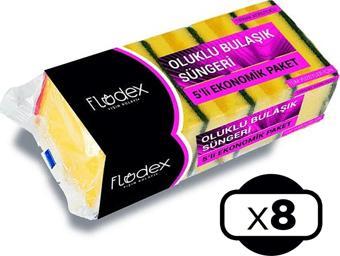 FLODEX Oluklu Bulaşık Süngeri 5’li x 8 Paket