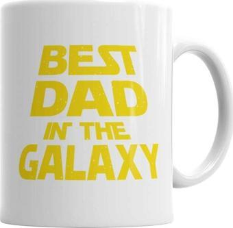 Baskı Dükkanı Best Dad İn The Galaxy Kupa Bardak Porselen