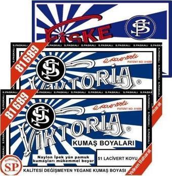 Viktoria Kumaş Boyası Koyu Lacivert 2Pk+Fiske Sabitleme 1Pk