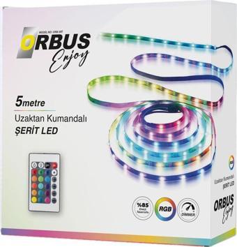 Orbus Uzaktan Kumandalı RGB Şerit Led 5 Metre