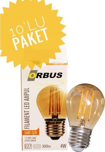 Orbus Dekoratif Ampul E27 4W Amber Sarı Işık 10 Adet