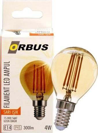 Orbus Pa45 4W Filament Bulb Mini Top Amber E14 300 Lm Ampul - 2200K Sarı Işık