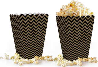 Popcorn Kutusu 10lu -Chevron Altın-