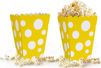 Popcorn Kutusu 10lu -Puanlı Sarı-