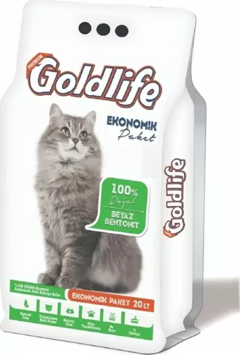 Goldlife Kokusuz %100 Topaklaşan Ince Taneli Kedi Kumu 20 L