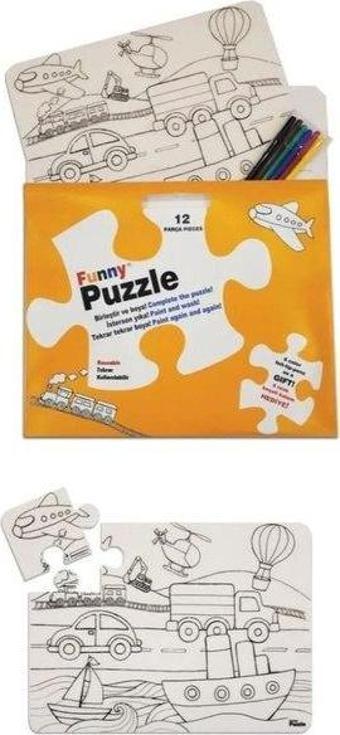 Akademi Çocuk - Funny Puzzle - Taşıtlar - 30x40cm