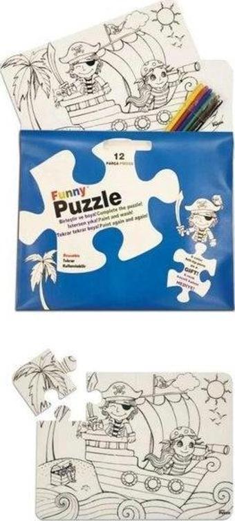 Akademi Çocuk - Funny Puzzle - Korsan Adası - 30x40cm