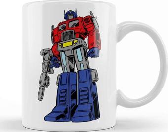 Baskı Dükkanı Optimus Prime Cartoon Transformers Kupa Bardak Porselen