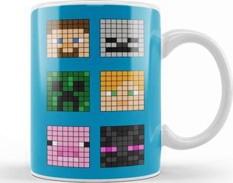 Baskı Dükkanı Minecraft Famous Characters Kupa Bardak Porselen