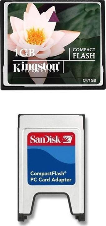 Kingston 1 Gb Compact Flash Hafıza Kartı +Pcmıa Kart Okuyucu