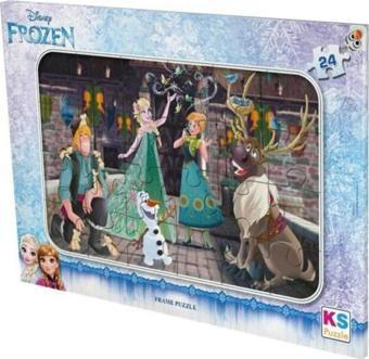 Elsa Anna Olaf 5 Karakterli 24 Parça Frame Puzzle Karlar Ülkesi Disney Frozen