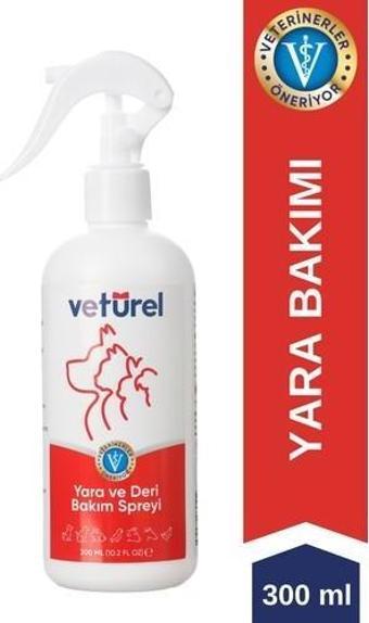 Vetürel Kedi Köpek Yara ve Deri Bakım Spreyi Refil 300 ml