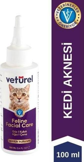 Vetürel Kedi Yüz Bakım Solüsyonu 100 ml