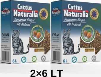 Cattus Naturalia Ceviz Kabuğundan Yapılmış Doğal Kedi Kumu 2'li; Aktif Karbonlu, %100 Organik