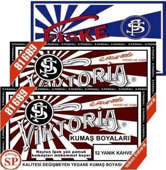 Viktoria Kumaş Boyası Yanık Kahve 2Pk+Fiske Sabitleme 1Pk