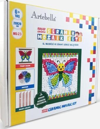 Artebella 23 I Çocuk Ahşap Çerçeveli Seramik Mozaik Set 20x20 cm