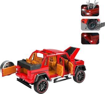 Vardem Çek Bırak 1:22 Sesli ve Işıklı Jeep Kırmızı