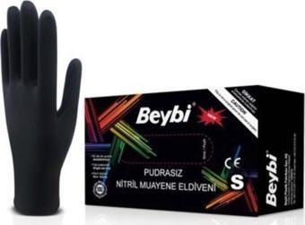 Beybi Nitril Njoy Pudrasız Eldiven Siyah Small (100 Lü Paket)