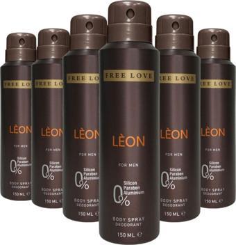 FREE LOVE Leon Erkek Deodorant 150 ml 6 Adet