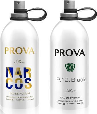 Prova Narcos Ve P.12 Black Edp Erkek Parfüm Seti 2x 120 Ml