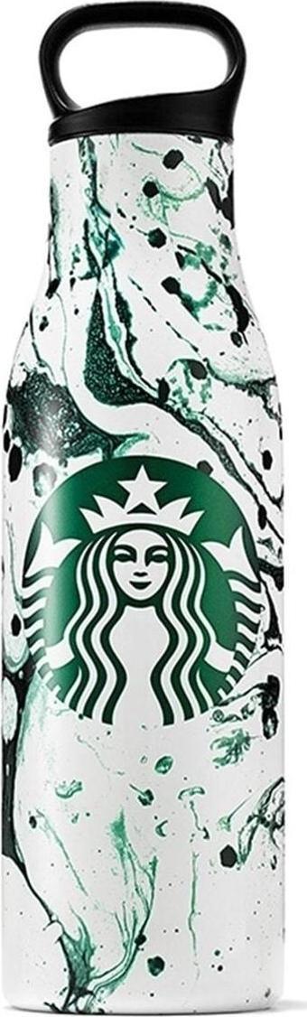 Starbucks ® Paslanmaz Çelik Yeşil Benekli Su Şişesi 532 Ml