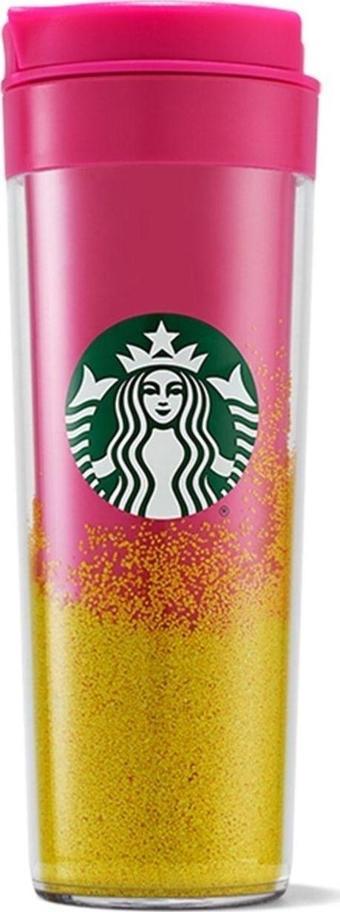 Starbucks Pembe-sarı Kum Tasarımlı Termos 473 Ml